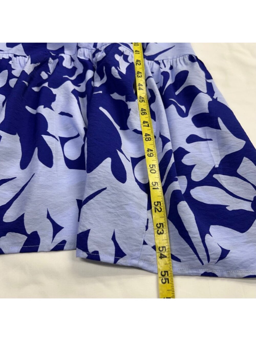 Nine West Blue & White Floral Ruffle Sleeve Maxi Dress With Tie Front Detail Ela - Picture 13 of 16